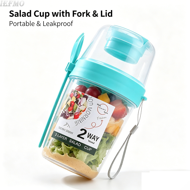 Meal Prep For Weight Loss - Salatschüssel-Set für unterwegs mit integrierter Gabel