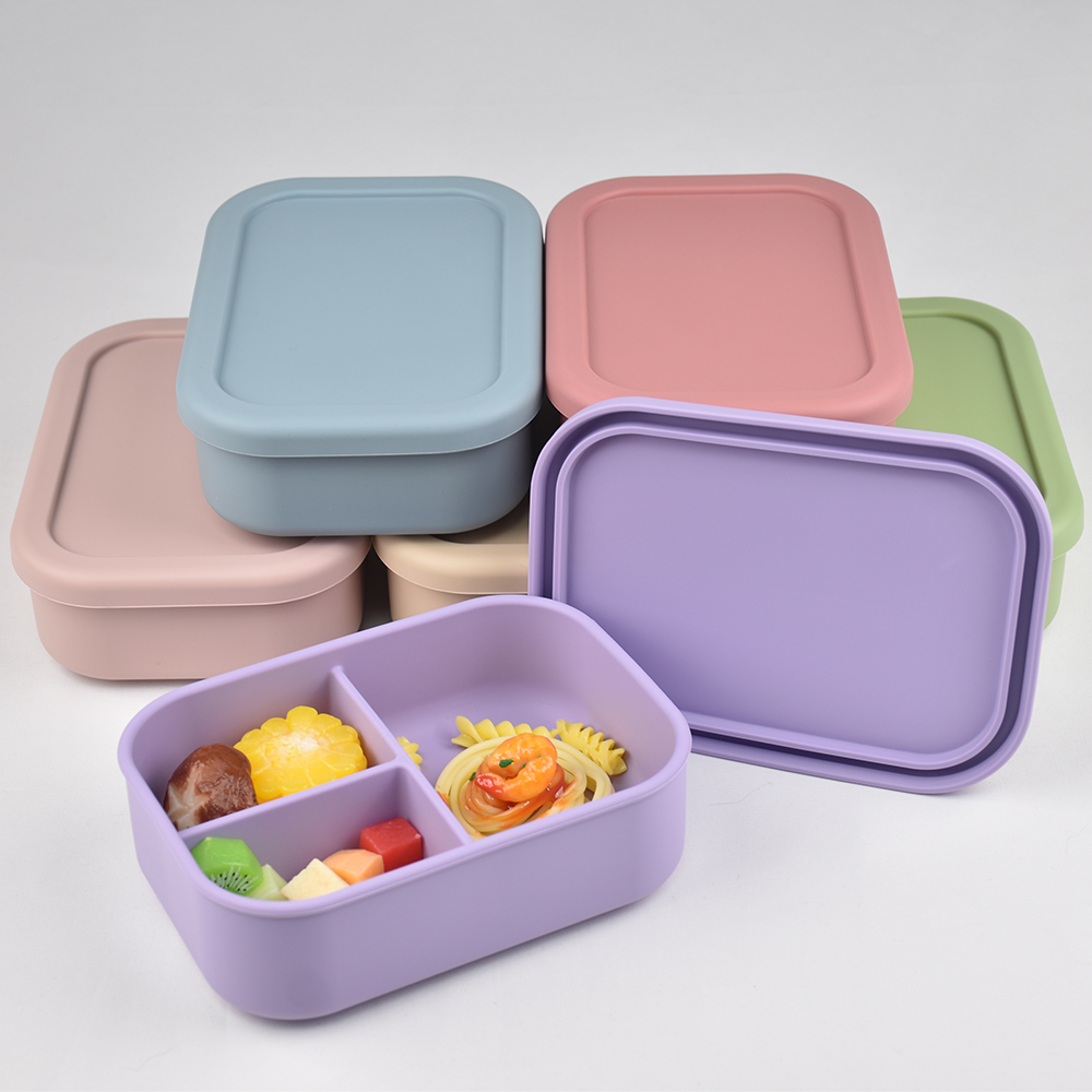 Meal Prep Ideas - Bento-Lunchbox aus lebensmittelechtem Silikon mit 3