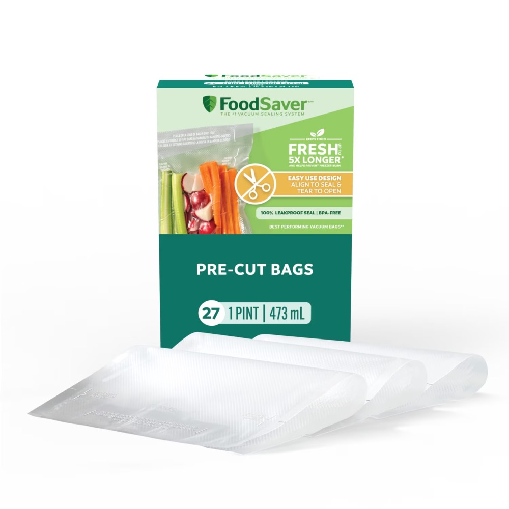 Meal Prep Freezer - FoodSaver Pint Vakuumierbeutel, 27 Stück Vorgeschnittene