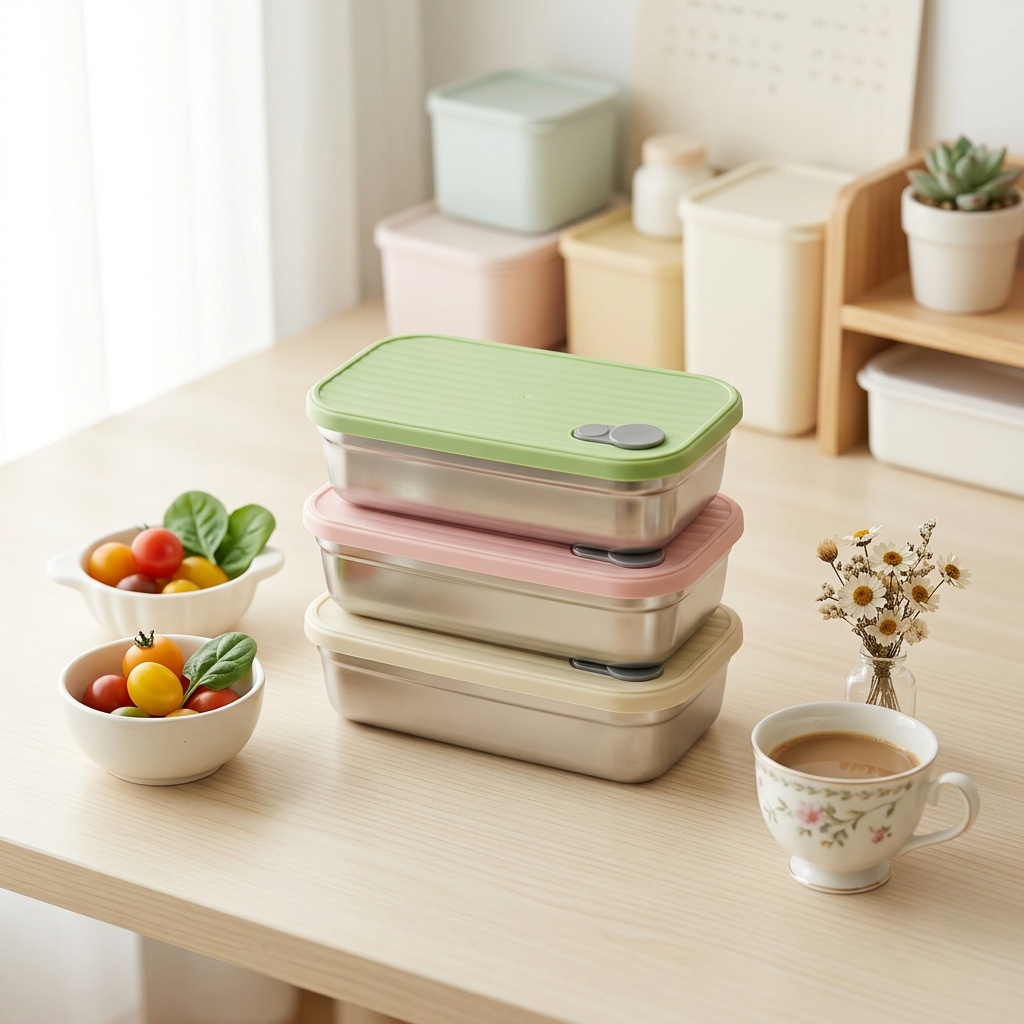 Meal Prep Lunch - Edelstahl Bento-Box Metall-Lunchbox Mikrowellengeeignete Lebensmittelbehälter Stapelbare