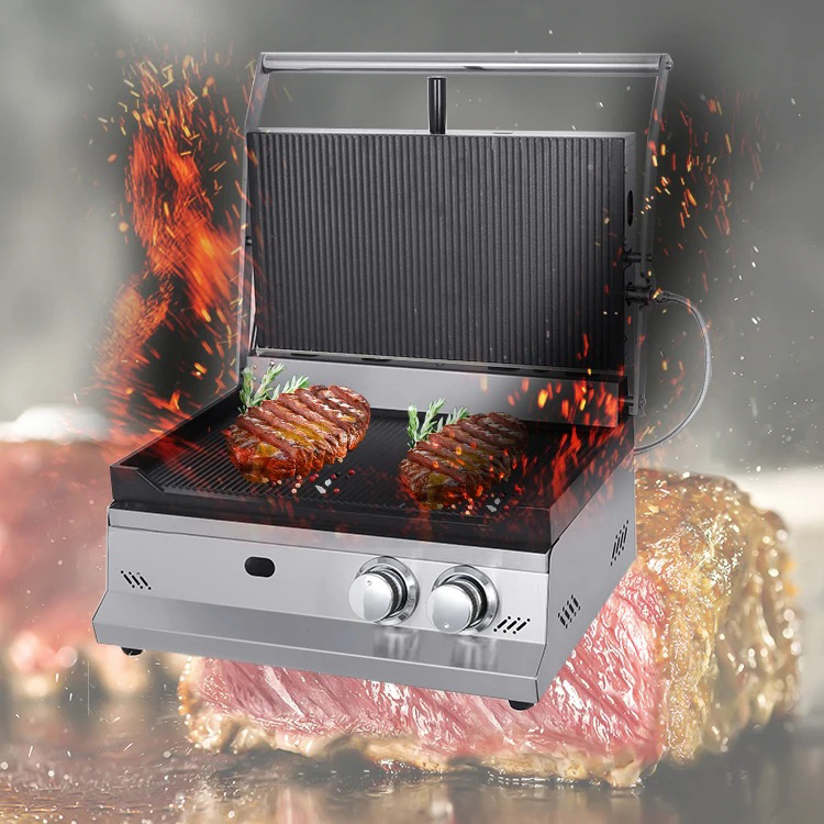 Breakfast Sandwich Press - Neuer Gas-Sandwichgrill mit 2 Brennern und