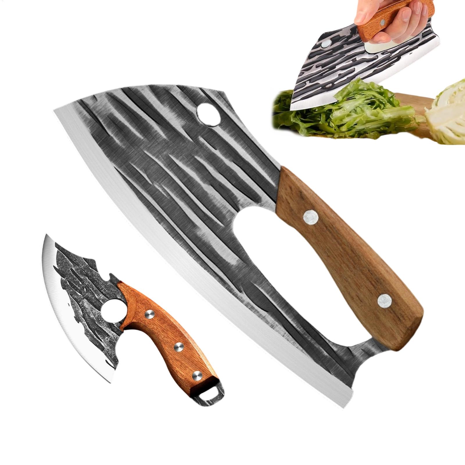 Meal Prep Restaurant - 2er-Set Fleischbeil, robustes Knochen- und Rindfleisch-Hackmesser,