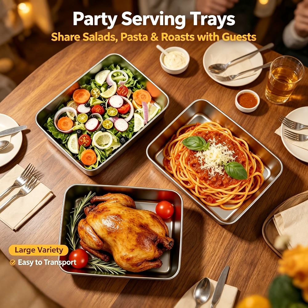 Meal Prep Ideas - 6-teiliges Edelstahl-Aufbewahrungsset mit Deckeln, ofenfest, stapelbar,