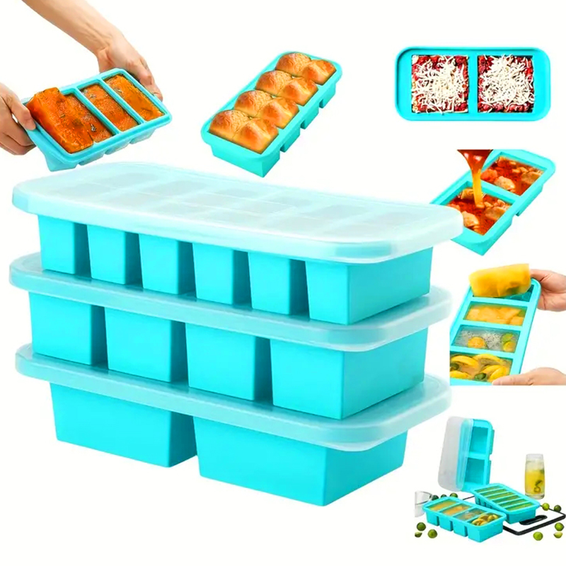 Meal Prep Freezer - 2- oder 3-teilige Gefrierschrankform aus Silikon