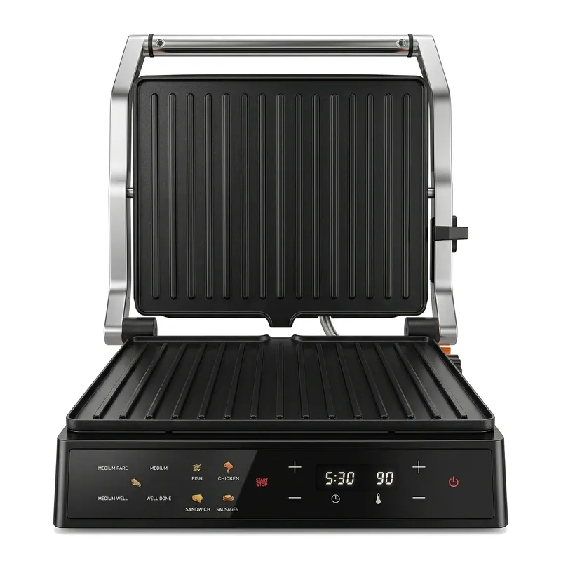 Breakfast Sandwich Press - 2000W Elektrischer Grill Panini-Presse mit Touchscreen-Temperaturregelung