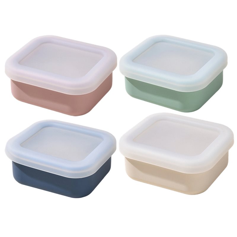 Meal Prep Freezer - AB33-4er-Pack Silikon-Gefrierformen mit Deckeln für Suppen,