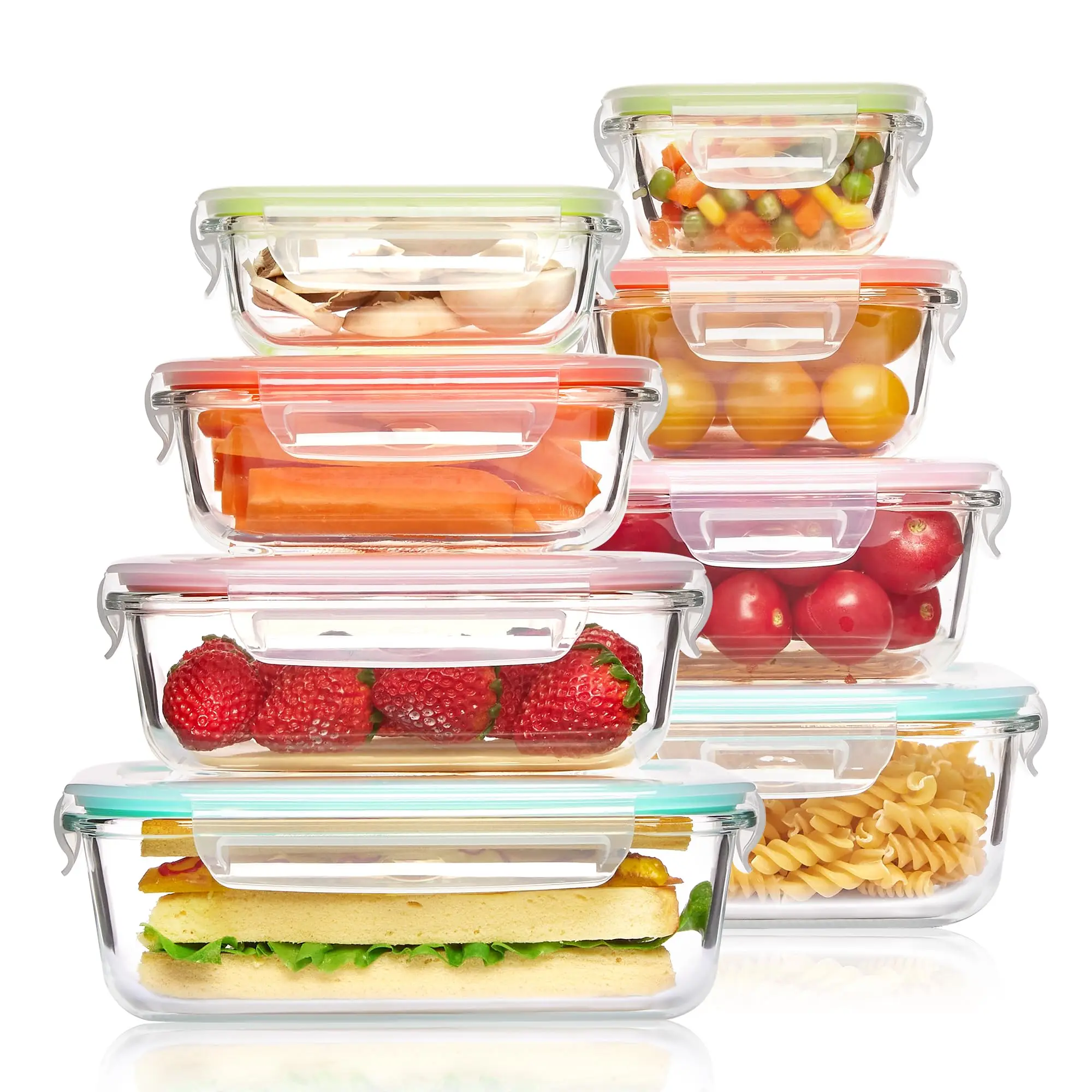 Meal Prep Ideas - Lunchbox aus Glas, Aufbewahrungsbehälter für Lebensmittel,