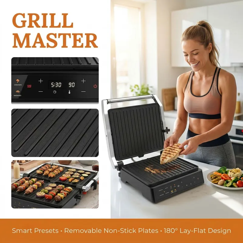 2000W Elektrischer Grill Panin – Breakfast Sandwich Press Bewertung und Preis