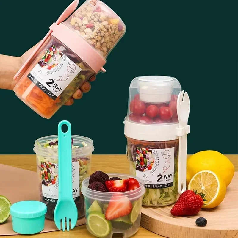 Tragbare Salat Tasse Doppel Ha – Meal Prep Yogurt Containers Bewertung und Preis