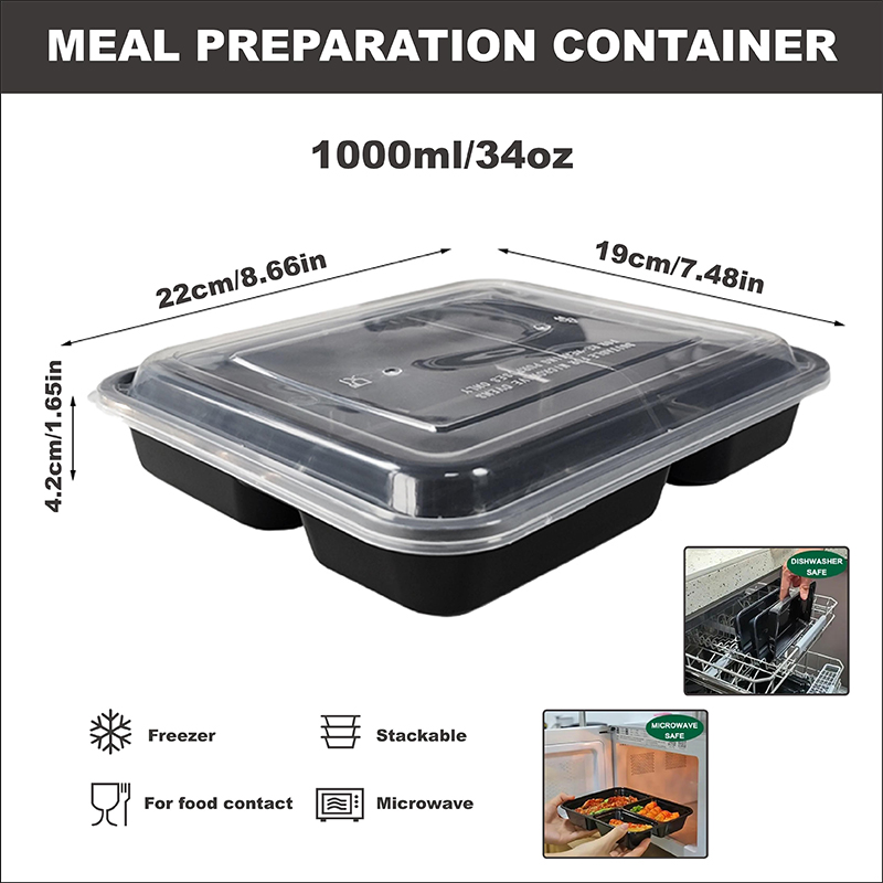 3-Fach-Unterteilte 34 Oz/1000  – Meal Prep Ideas Bewertung und Preis
